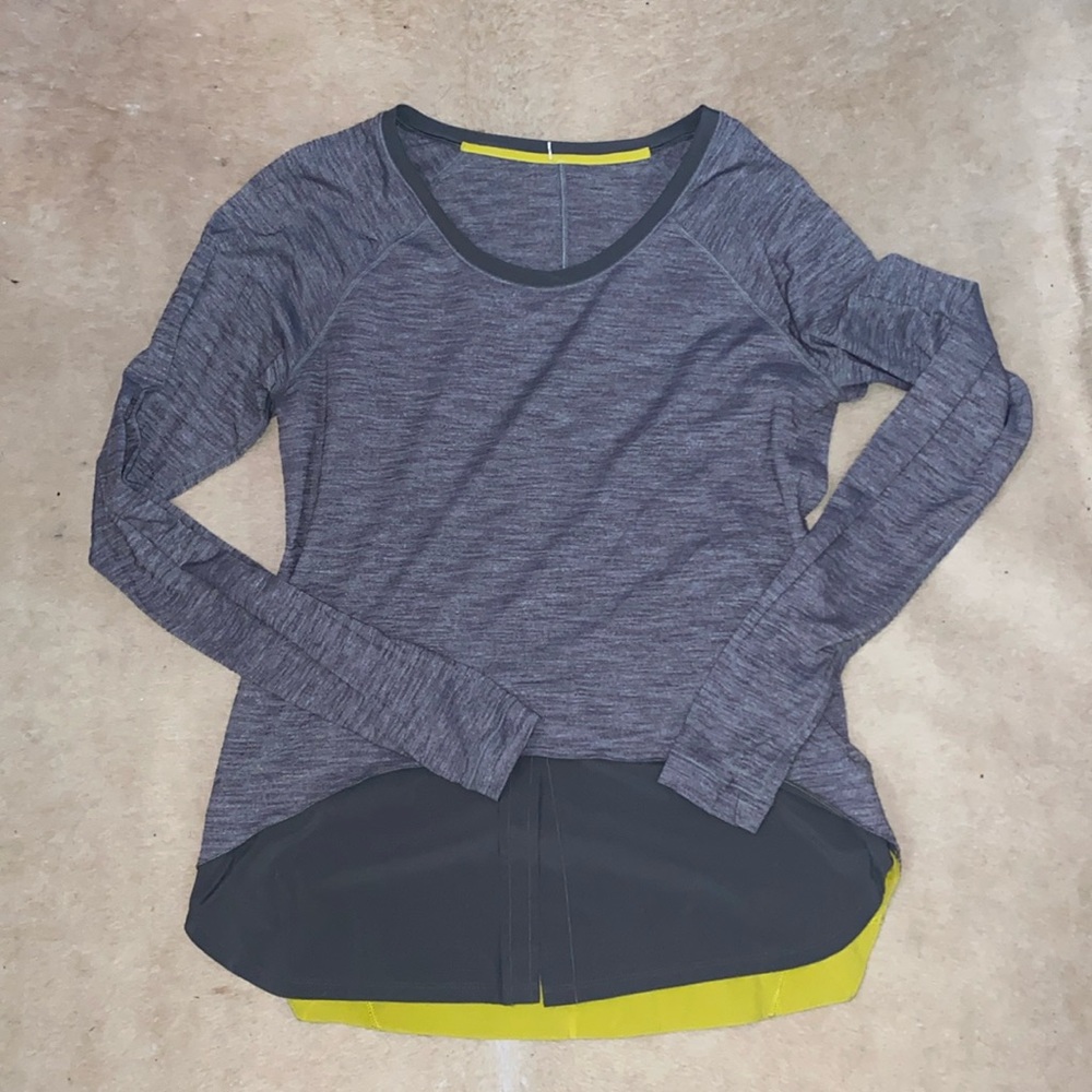 Lululemon long sleeve with faux under button up shirt